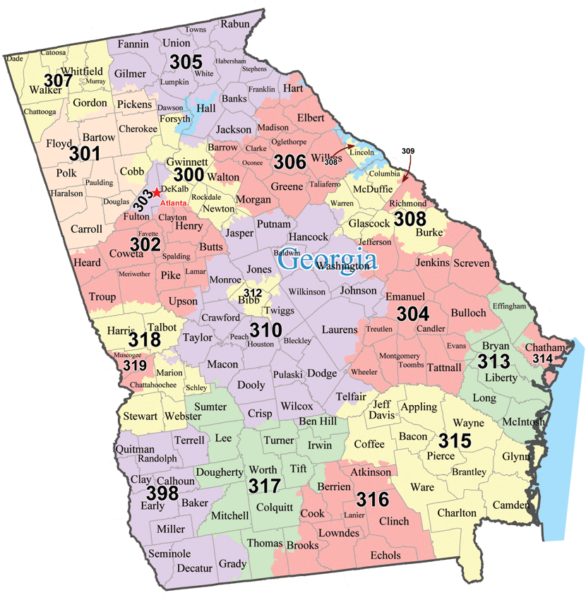 georgia zip code map