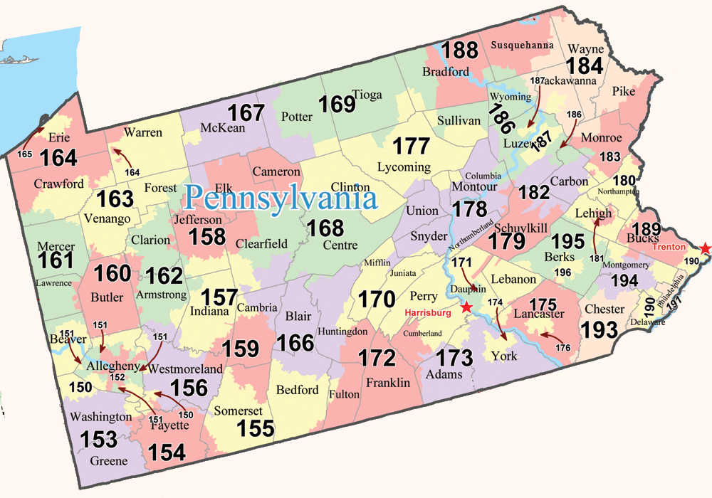 Pennsylvania 3 Digit Zip Code Map